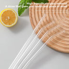 kidsuw 4-Piece Glass Drinking Straws | Reusable Straws with Cleaning Brush for Smoothies & Beverages