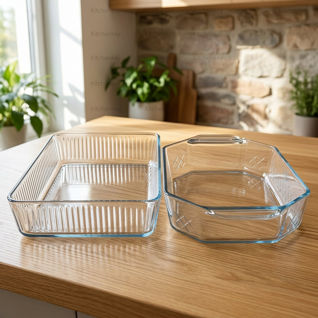 Bakserve 2-Piece Rectangular Glass Baking Dish Set | Made in Turkey