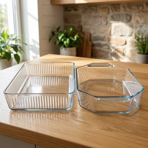 Bakserve 2-Piece Rectangular Glass Baking Dish Set | Made in Turkey