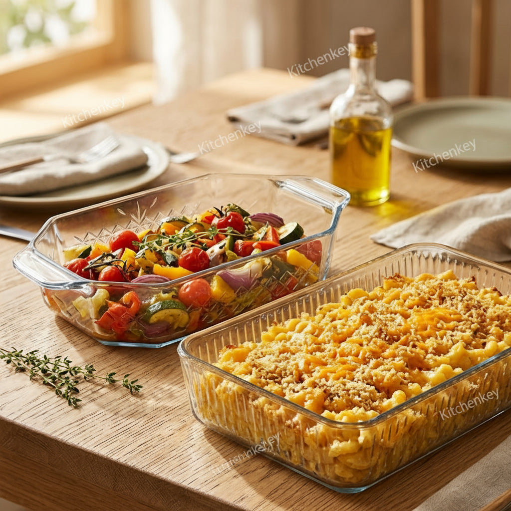 Bakserve 2-Piece Rectangular Glass Baking Dish Set | Made in Turkey