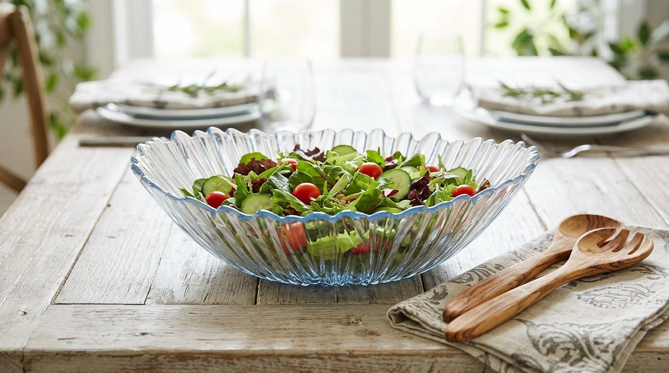 Luma Glass Serving Bowl | Elegant Oval, 33 x 26 cm Serving Bowl