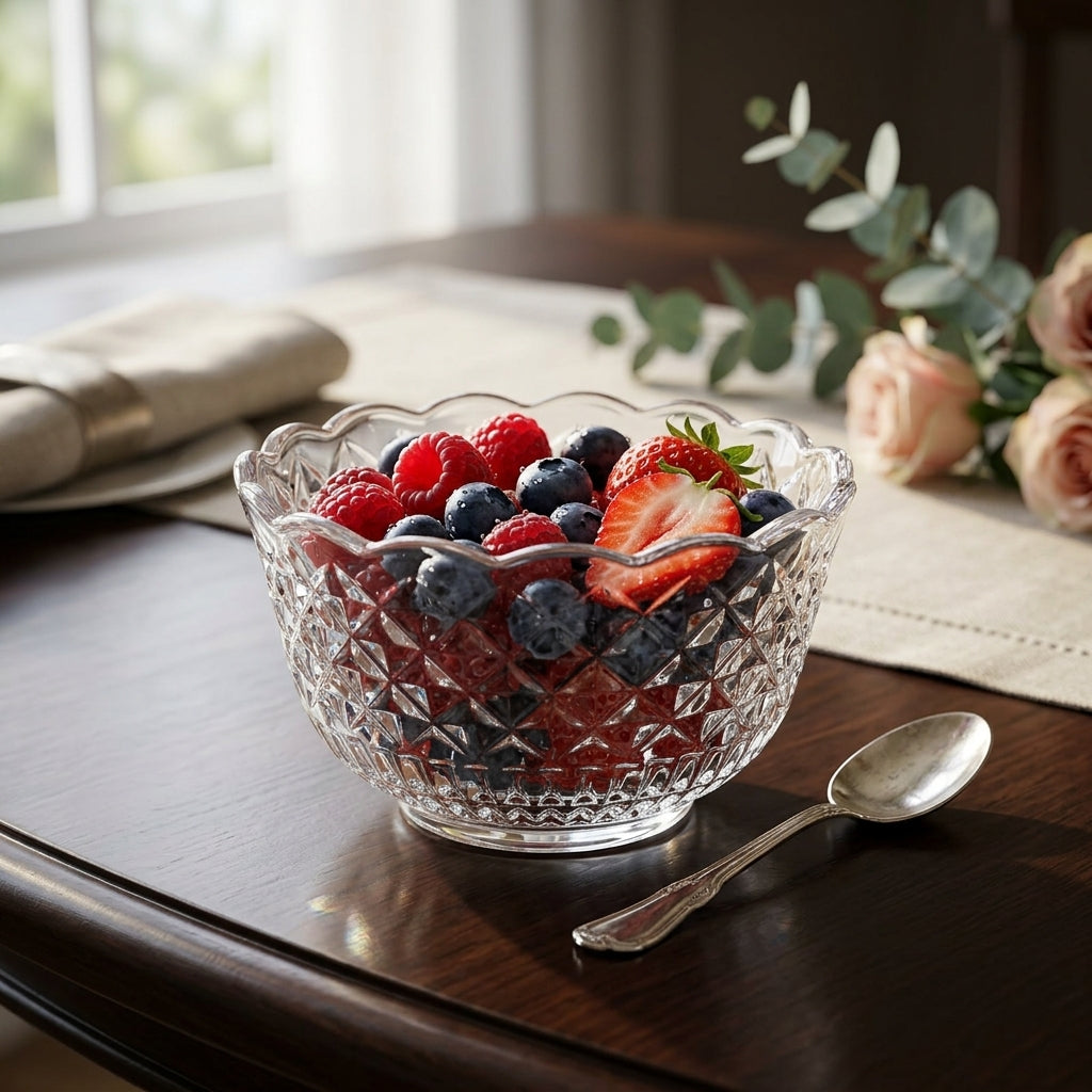 Diamond Glass Bowls Set of 6 Pieces | 11 cm bowls for everyday use
