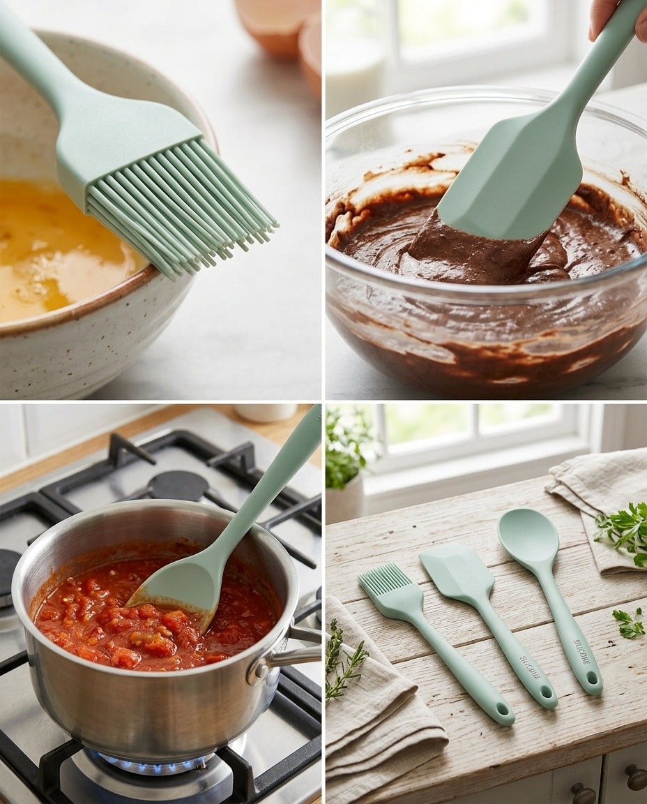 Forma Silicone 3pc Spatula Set - Mint Green
