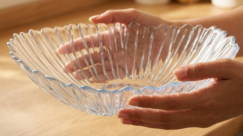Luma Glass Serving Bowl | Elegant Oval, 33 x 26 cm Serving Bowl