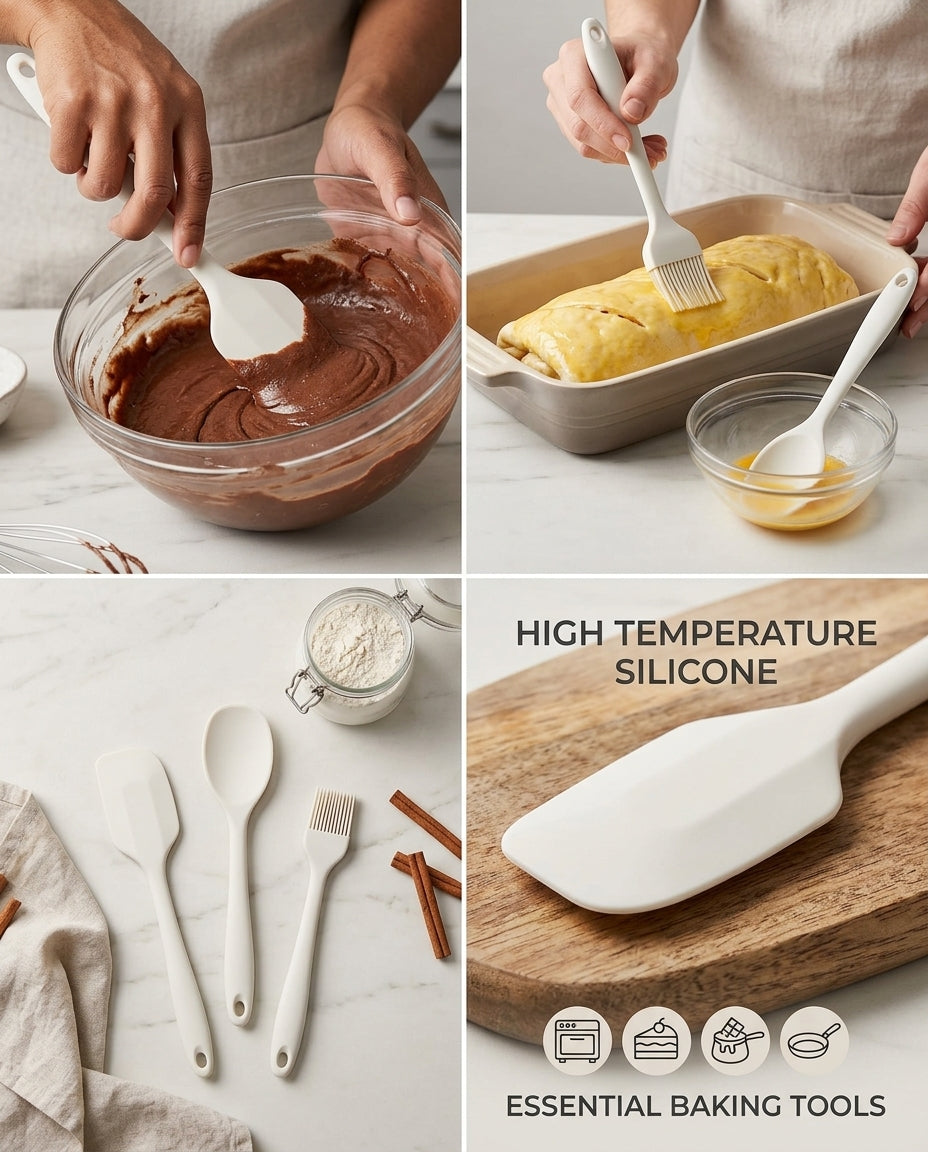 Forma Silicone 3pc Spatula Set - Off-white