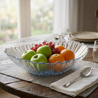 Luma Glass Serving Bowl | Elegant Oval, 33 x 26 cm Serving Bowl