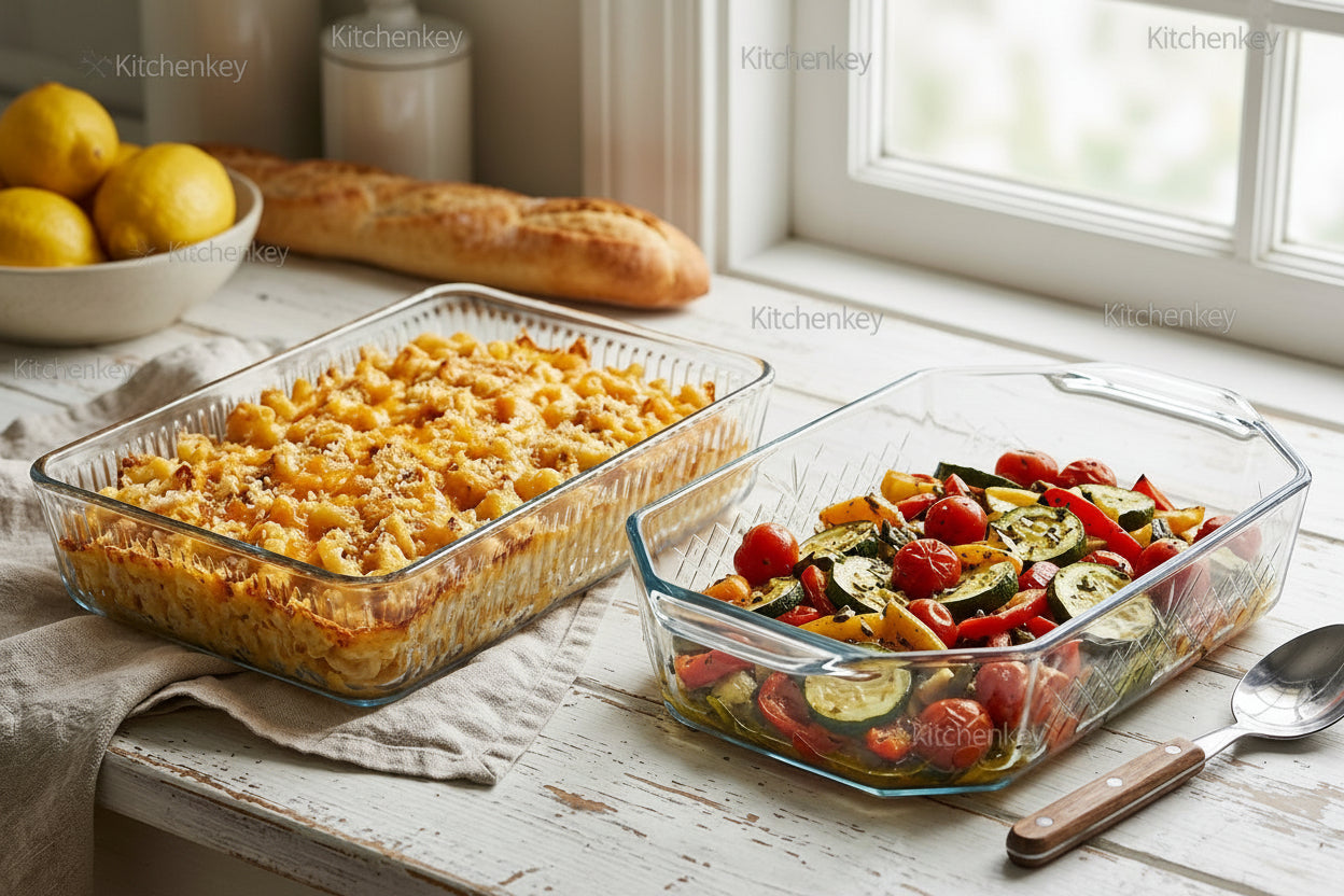 Bakserve 2-Piece Rectangular Glass Baking Dish Set | Made in Turkey