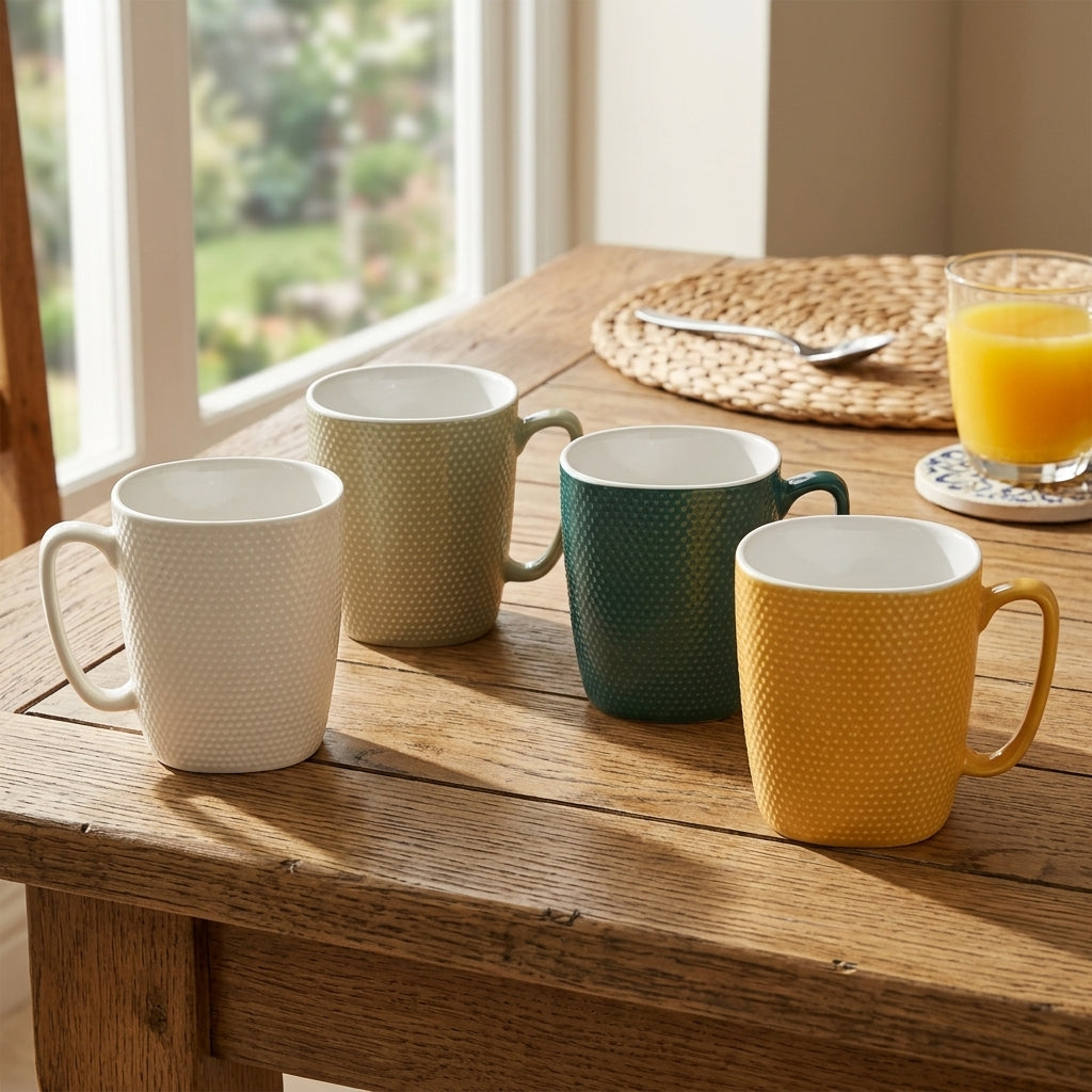 Munch Textured Mug Set for 4
