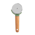 قطاعة بيتزا بعجلة من الستانلس ستيل ومقبض خشبي | Stainless Steel Pizza Wheel with Wooden Handle