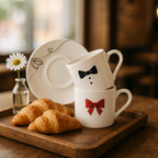 طقم قهوة بورسلان لشخصين | Porcelain Coffee Set for Two, 120 ml Cups