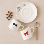 طقم قهوة بورسلان لشخصين | Porcelain Coffee Set for Two, 120 ml Cups