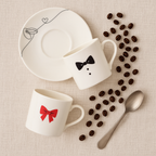 طقم قهوة بورسلان لشخصين | Porcelain Coffee Set for Two, 120 ml Cups
