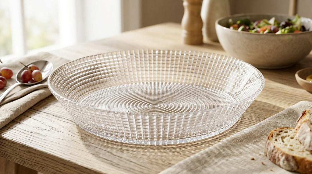Lumax Glass Serving Plate | Elegant Round Glass Serving Plate (26 cm)