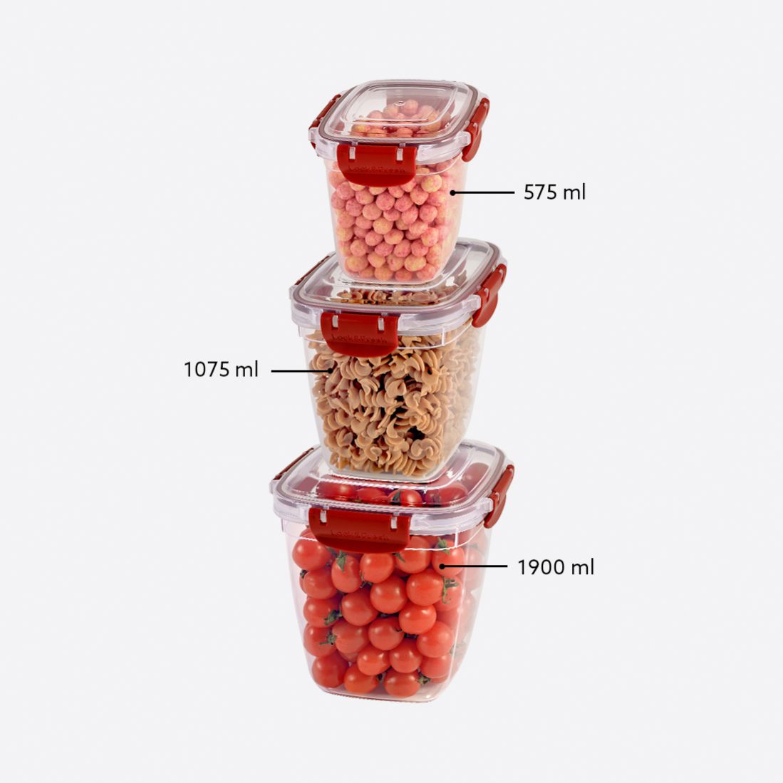 FreshCo Square Fridge Container 3 pc Set - deep