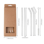 kidsuw 4-Piece Glass Drinking Straws | Reusable Straws with Cleaning Brush for Smoothies & Beverages