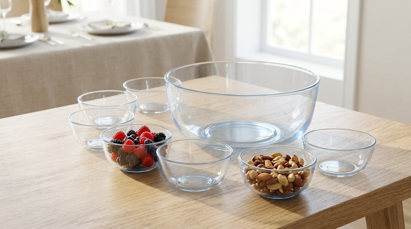 Salads 7-Piece Glass Bowls Set – Bowls  for Everyday Dining- Serving 6 People