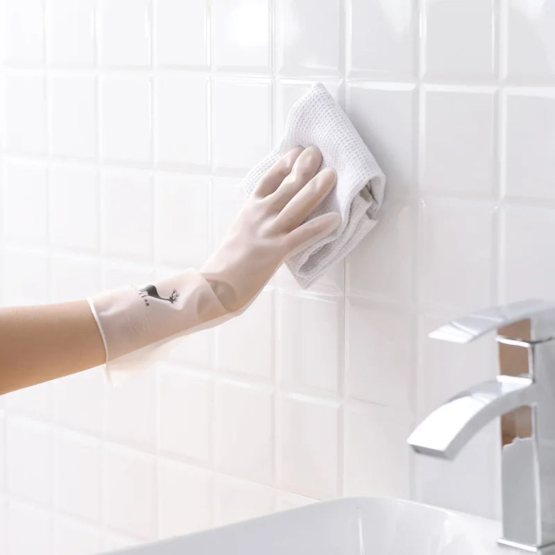 قفازات تنظيف مطاطية مقاومة للماء | Safend Waterproof Rubber Cleaning Gloves, 1 Pair
