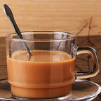 Neo Set of 6 Glass Cups | 210ml Clear Mugs for Tea & Coffee