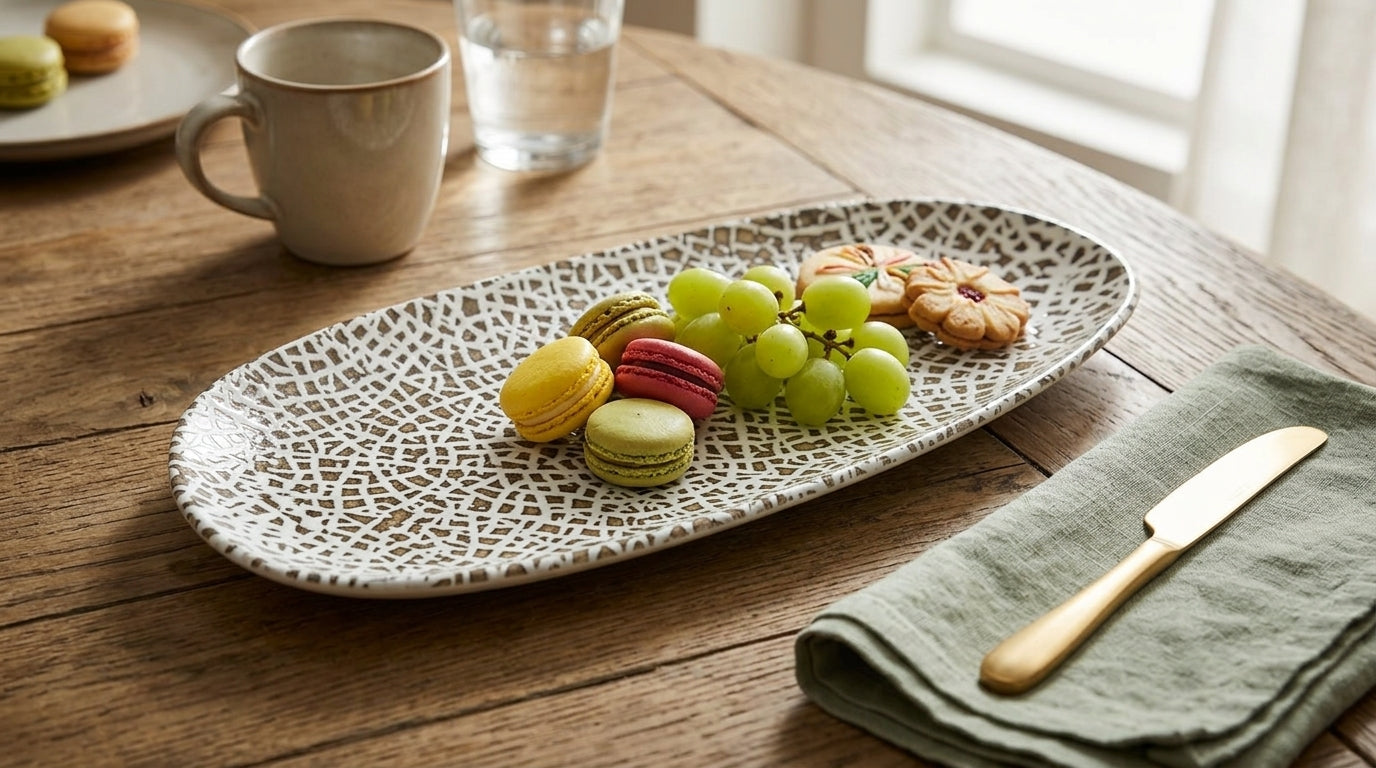 Chee Serving Porcelain Platter| Large Platter (36 × 17 cm)
