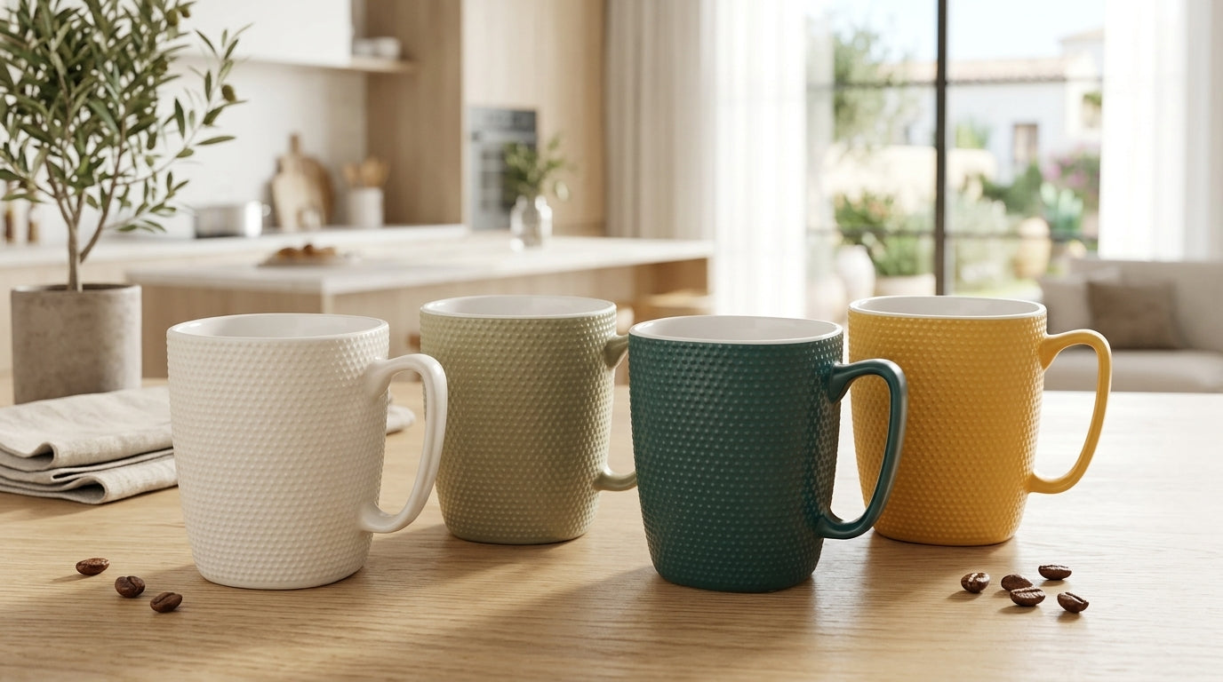 Munch Textured Mug Set for 4