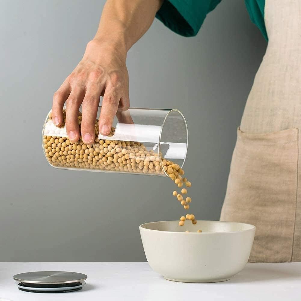 Titin 3 Large Glass Food Storage Jars | Airtight Containers for Kitchen Organization