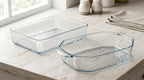 Bakserve 2-Piece Rectangular Glass Baking Dish Set | Made in Turkey