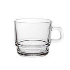 Neo Set of 6 Glass Cups | 210ml Clear Mugs for Tea & Coffee