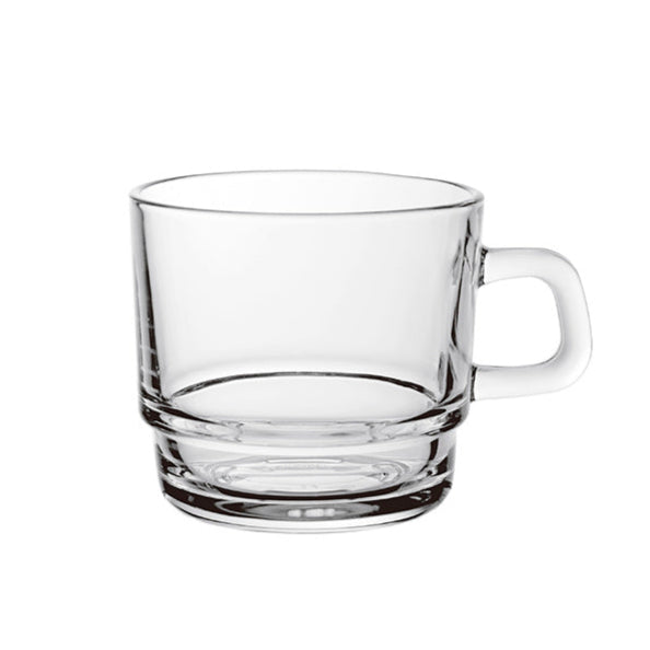 Neo Set of 6 Glass Cups | 210ml Clear Mugs for Tea & Coffee