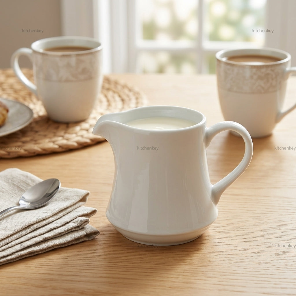 Elise Milk and Creamer Porcelain Pot  | Elegant for Tea & Coffee Serving