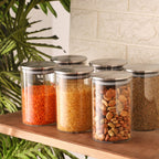 Titin 3-Piece Airtight Glass Food Storage Jars | Containers for Kitchen Organization