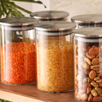 Titin 3-Piece Airtight Glass Food Storage Jars | Containers for Kitchen Organization