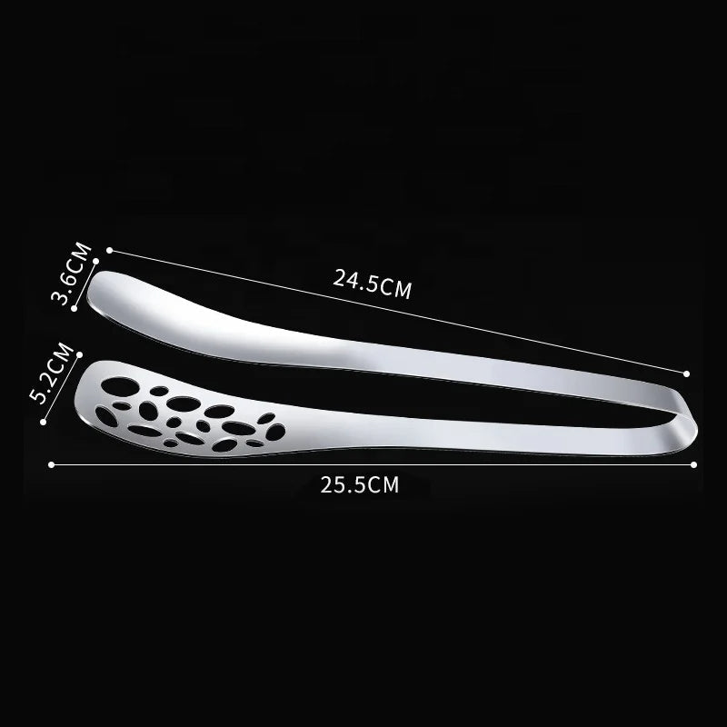 Huldit Stainless Steel Serving Tongs | Heat-Resistant & Non-Slip Kitchen Tongs