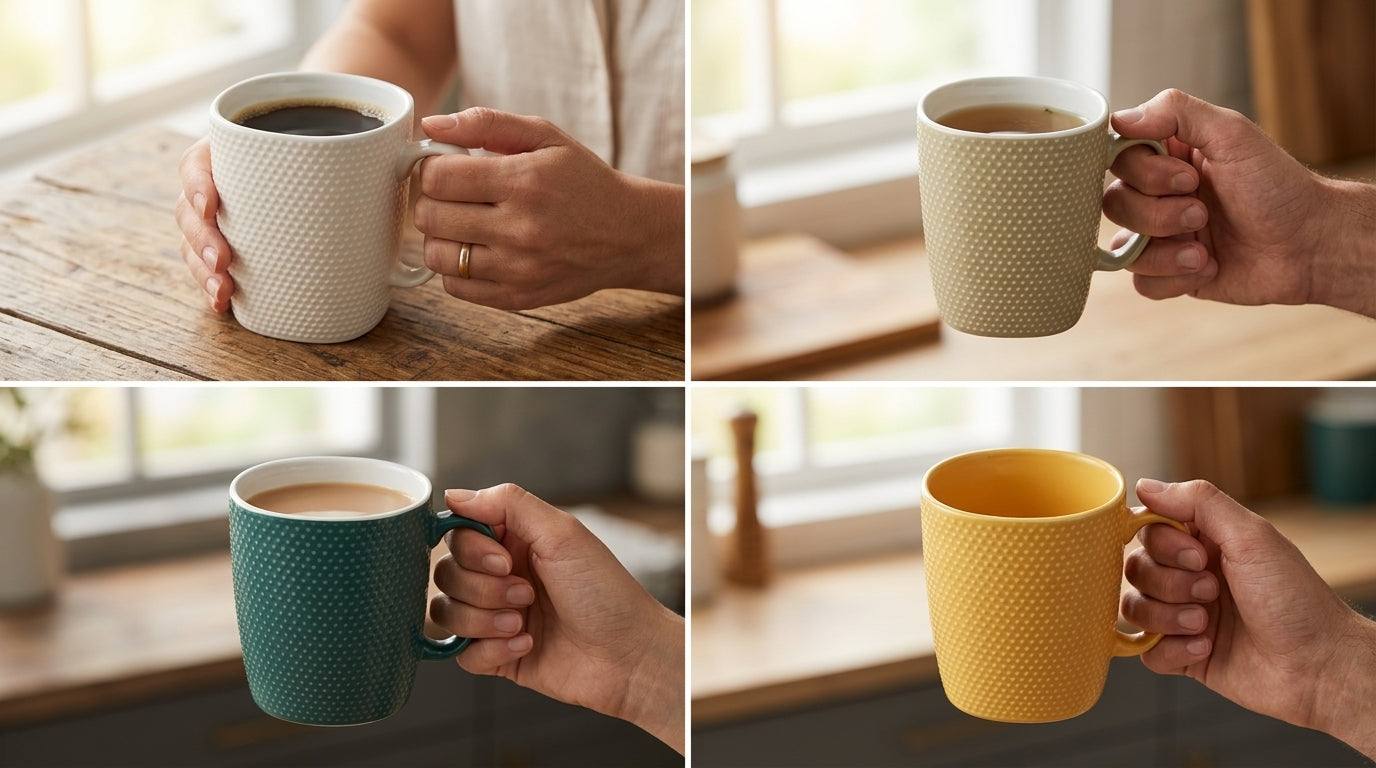 Munch Textured Mug Set for 4
