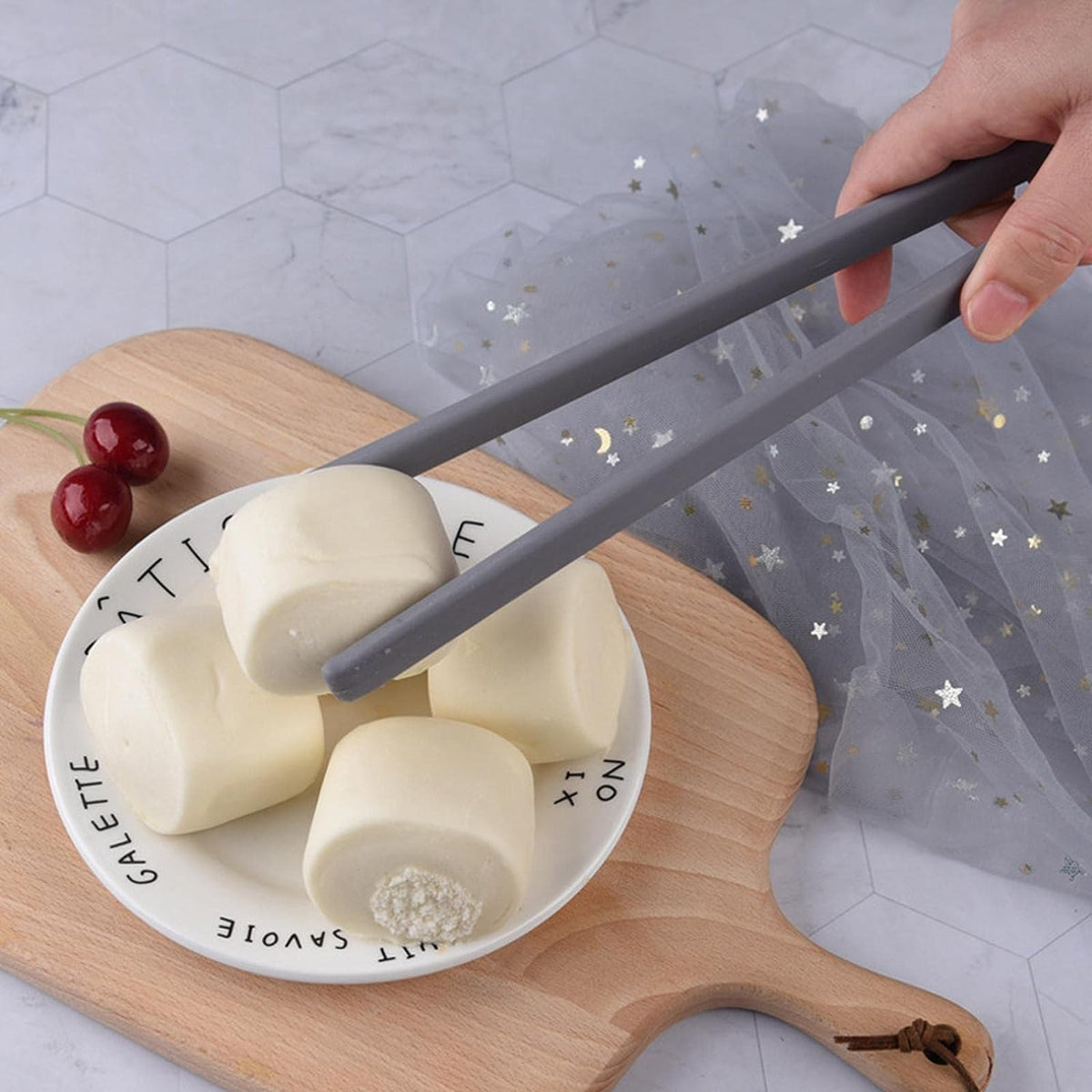 ماسك طعام سيليكون مقاوم للحرارة | Loong Heat-Resistant Silicone Kitchen Tongs
