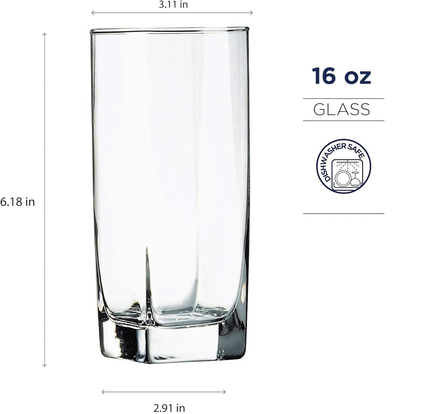 Lemux Highball Glass Set of 6