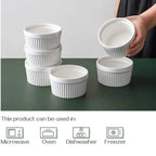 طقم رامكين بورسلان أبيض 6 قطع | White Porcelain Ramekin Set, 6 Pieces