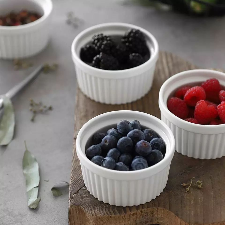 طقم رامكين بورسلان أبيض 6 قطع | White Porcelain Ramekin Set, 6 Pieces