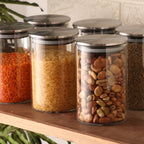 Titin 3-Piece Airtight Glass Food Storage Jars | Containers for Kitchen Organization