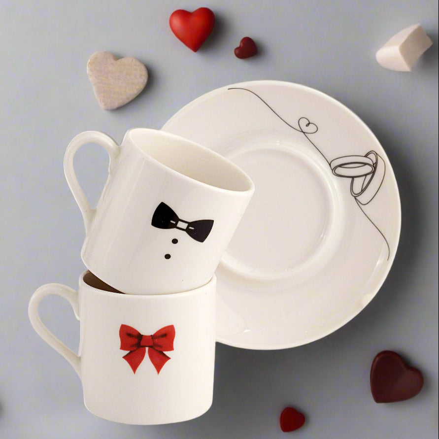 طقم قهوة بورسلان لشخصين | Porcelain Coffee Set for Two, 120 ml Cups