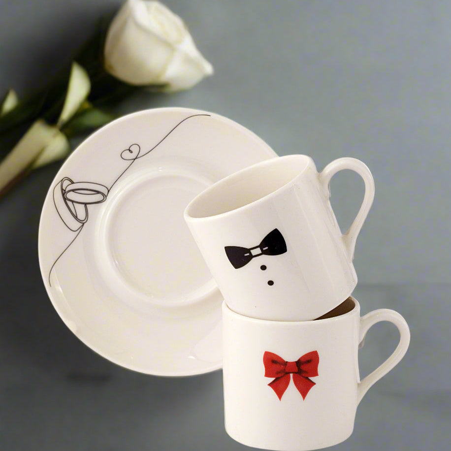 طقم قهوة بورسلان لشخصين | Porcelain Coffee Set for Two, 120 ml Cups