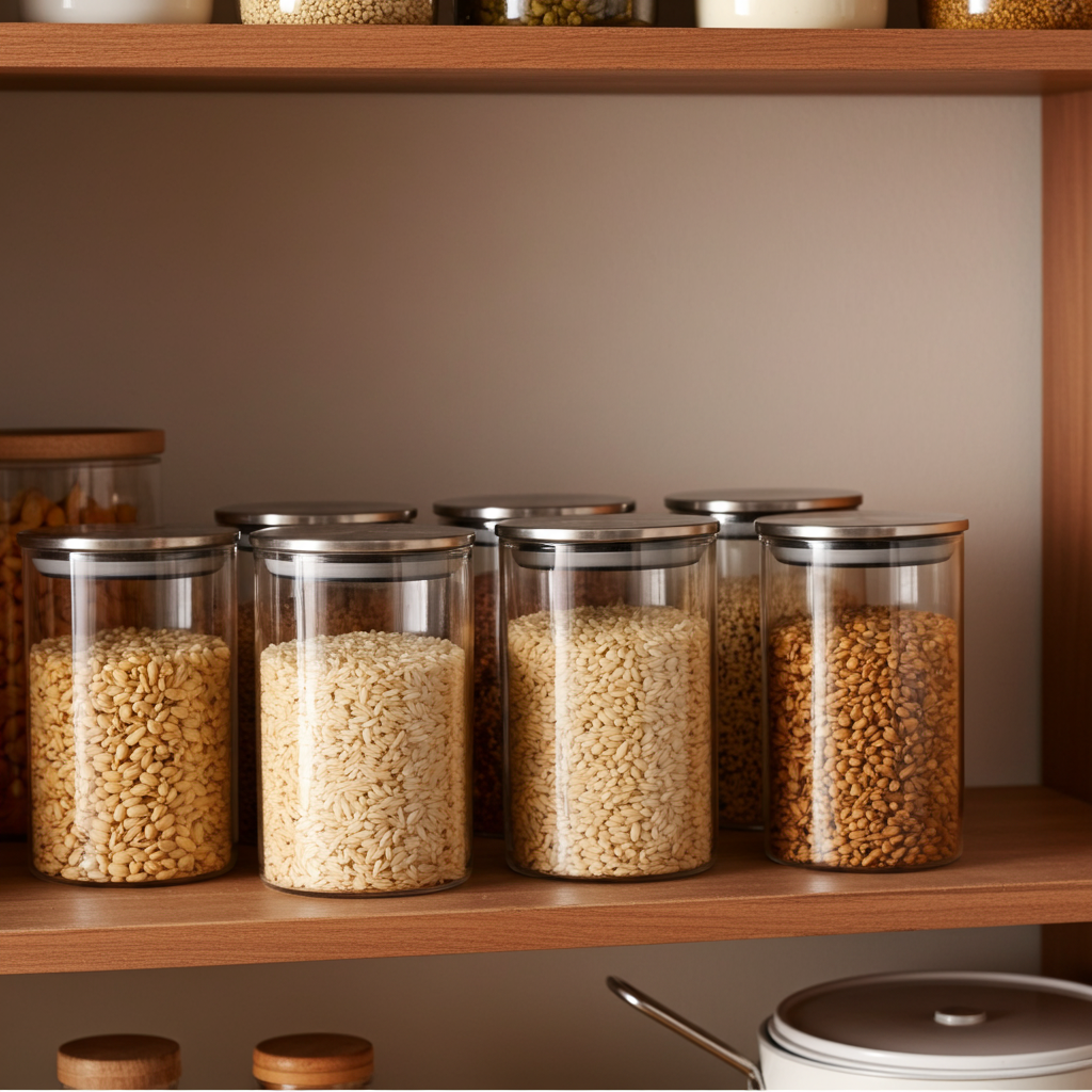 Titin 3-Piece Airtight Glass Food Storage Jars | Containers for Kitchen Organization