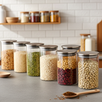 Titin 3-Piece Airtight Glass Food Storage Jars | Containers for Kitchen Organization