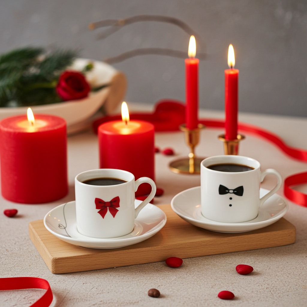 طقم قهوة بورسلان لشخصين | Porcelain Coffee Set for Two, 120 ml Cups
