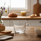 Neo Set of 6 Glass Cups | 210ml Clear Mugs for Tea & Coffee