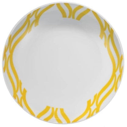 Yellow-Grey dinner set 24 porcelain plates