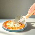قطاعة بيتزا بعجلة من الستانلس ستيل ومقبض خشبي | Stainless Steel Pizza Wheel with Wooden Handle